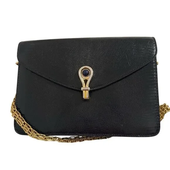 Gucci Black and Gold Leather Clutch - Picture 3 of 15